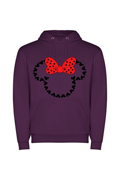 iLovePrints Minnie's Iconic Disney Style Φούτερ με κουκούλα σε χρώμα Μωβ
