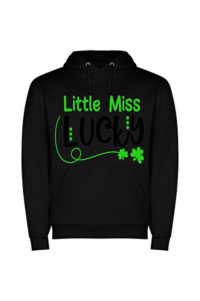 iLovePrints Lively Little Miss Fortune Φούτερ με κουκούλα σε χρώμα Μαύρο