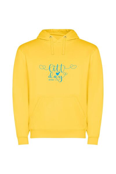 iLovePrints Innocence in Blue Φούτερ με κουκούλα σε χρώμα Κίτρινο