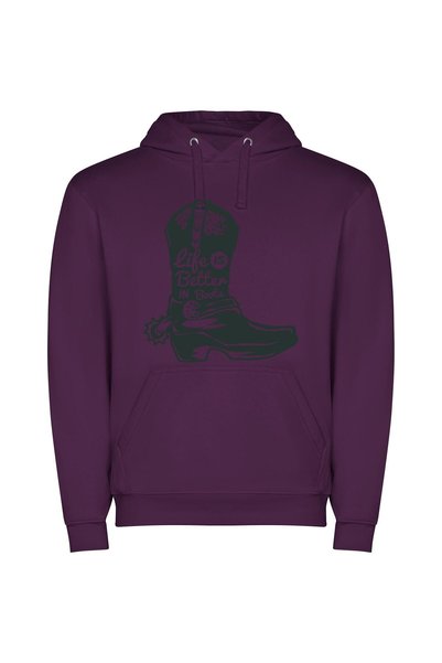 iLovePrints The Boot Bliss Chronicles Φούτερ με κουκούλα σε χρώμα Μωβ