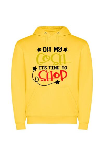 iLovePrints Shopaholic's Fancy Fiesta Φούτερ με κουκούλα σε χρώμα Κίτρινο