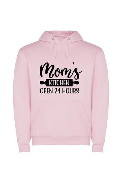 iLovePrints Mom's Kitchen: Eternal Nourishment Φούτερ με κουκούλα σε χρώμα Ροζ