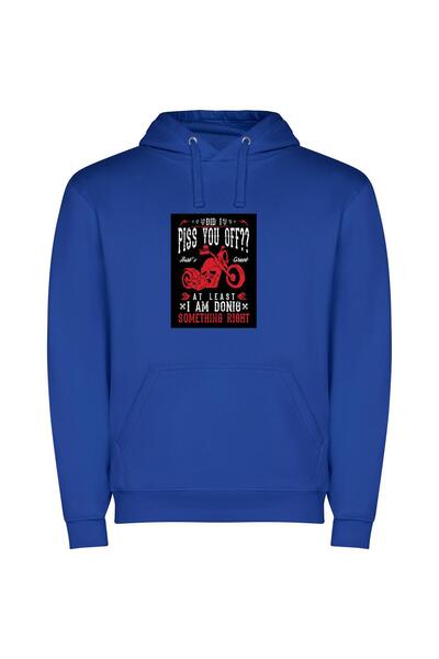 iLovePrints Fiery Motorcycle Obsession Φούτερ με κουκούλα σε χρώμα Μπλε