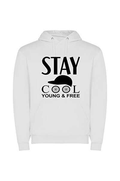 iLovePrints Cool Free Young Style Φούτερ με κουκούλα σε χρώμα Λευκό