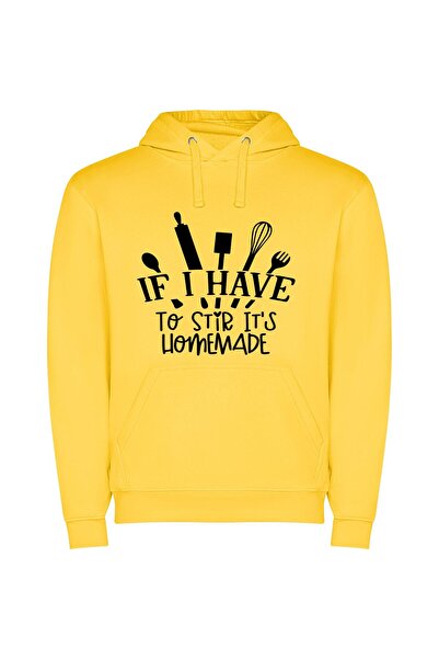 iLovePrints Artful Homemade: No Stir Φούτερ με κουκούλα σε χρώμα Κίτρινο