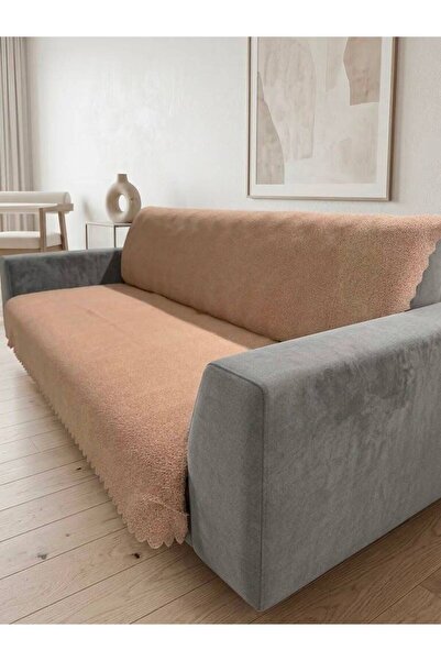 essense Home&Living غطاء أريكة من قماش تيدي بنمط بوهيمي يتسع لـ 3 أشخاص، غطاء...