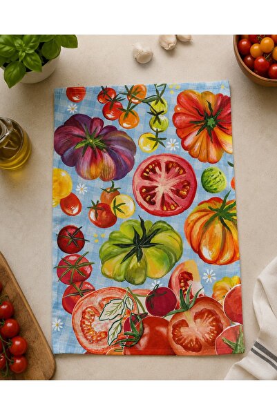 Piloji Decorative Kitchen Towel 35X50 cm Colorful Tomato Printed Drying Towel...