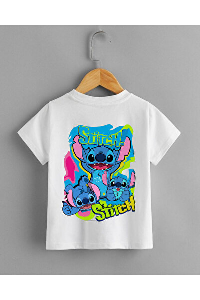 haha تي شيرت مطبوع عليه Stitch Back للأطفال