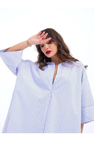 Gökyüzü Moda 4328 قميص-واشنطن مخطط