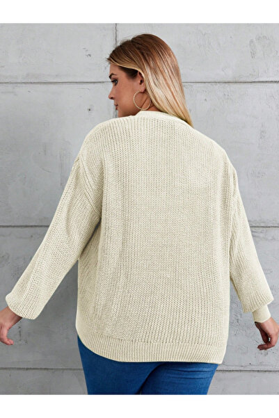 oniks store    Women's Five Button Plus Size Knitwear Cardigan