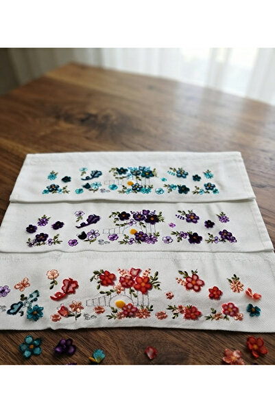 Fiesta Tufting 3D vezeni 100% pamuk 3 komada 50x90 cm ručnici za lice i ruke