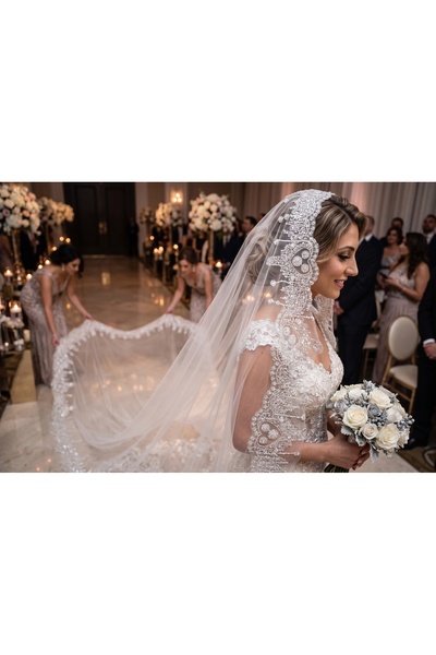 JABO WEDDİNG HOUSE DUVAK GELİN RAHİBE DUVAĞI PLATİN GÜMÜŞ TAŞ VE BONCUK İŞLEM...