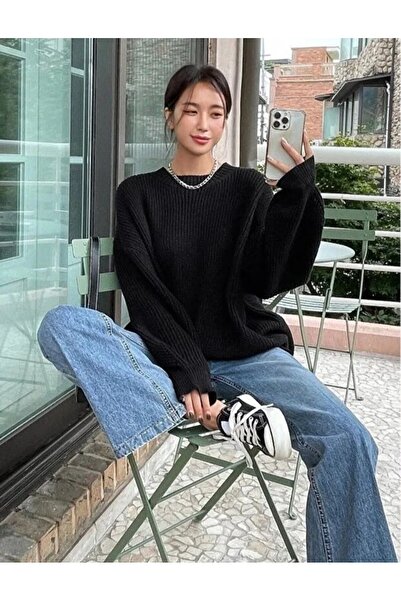Beybun boutique Women's Premium Crew Neck Oversize Knitwear Sweater Soft Knit...