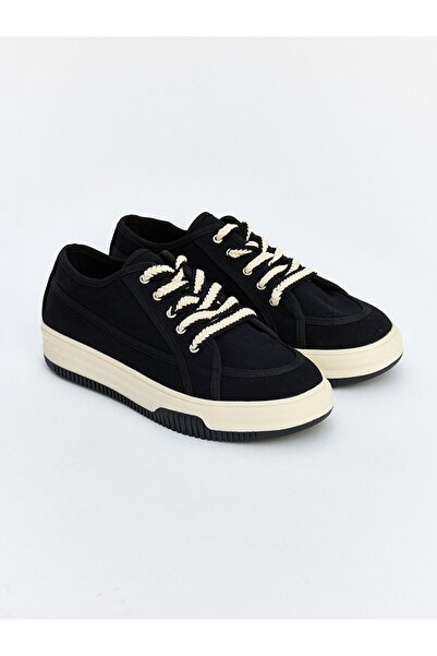 LC Waikiki Lcw Steps Black Thick Soled Women's Sports Shoes