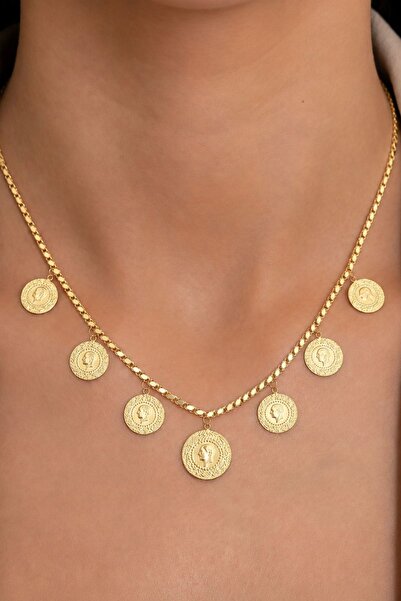 AMES GOLD KUYUMCULUK 14 Ayar Altın Halep Zincir Baskı Çeyrek Kolye