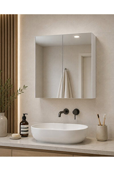 Çavdar Mobilya Dekorasyon Lavobo Üstü Aynalı Banyo Tuvalet Dolabı