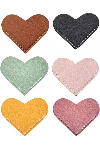 Arabest Bookmark,6 PCS,Leather Heart,Cute Corner Page,for All Ages,Book Acces...