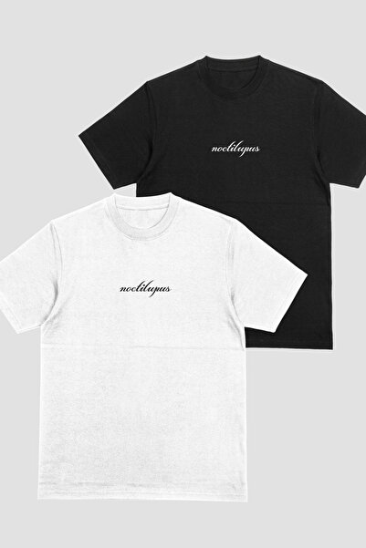 Noctilupus Classic 2’li Oversize Unisex Tişört Seti Siyah Beyaz