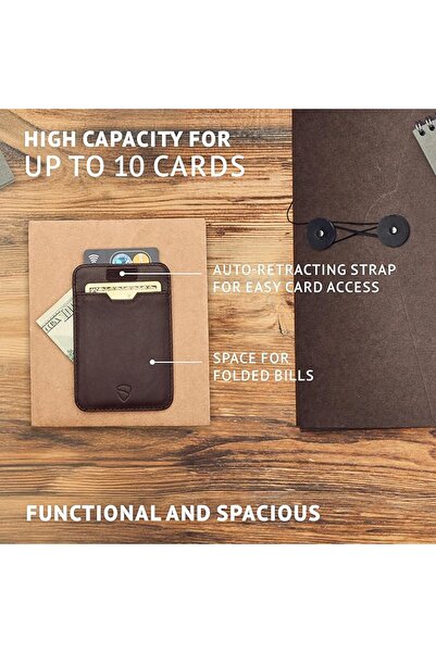 Vaultskin CHELSEA Slim Leather Card Wallet for Men, RFID (Brown) | Slim Leath...