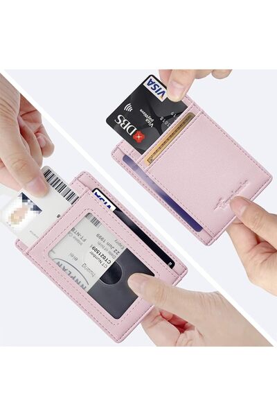 Travelambo Front Pocket Minimalist Leather Slim Wallet RFID Blocking Medium Size