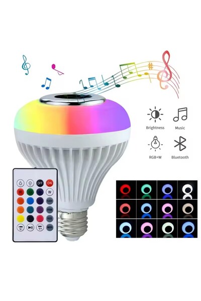 PlayFun Bec Muzical Bluetooth Multicolor, cu Telecomandă