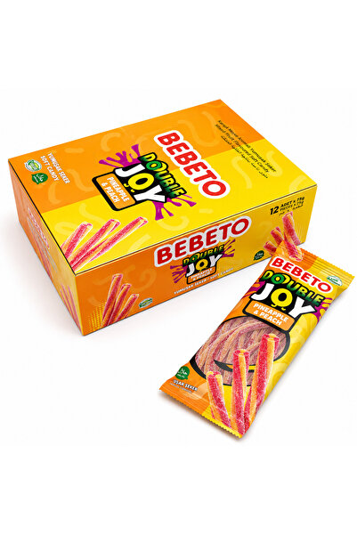 BEBETO حلوى حامضة بنكهة الأناناس والخوخ 75 جرام 12 قطعة