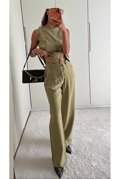 SALTİX Summer Chic Style Sleeveless Top and Relaxed Fit Pants Women's Set