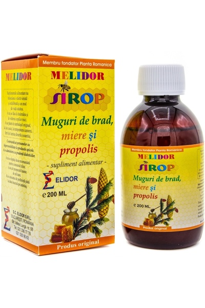 Elidor Sirop din muguri de brad, miere și propolis, 200ml