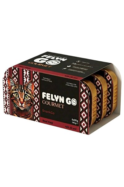 FelineGo Villain Cuo Premium Wet Food Treats for Cats, Snack Cuo Beef Pate 6X30G