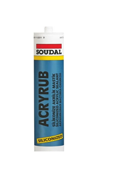 Soudal Silikonize Mastik Beyaz 500gr Soudal Acryrub Silikonize Mastik