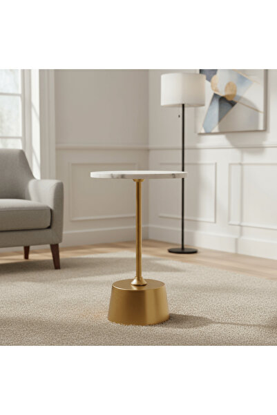 UTTERMOST Gold & Marble Side Table