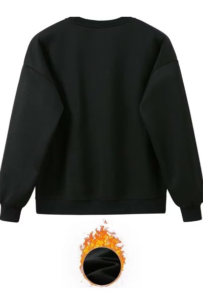 JENOLAN Unisex Italy Milano Printed Crew Neck Sweatshirt Set Oversize