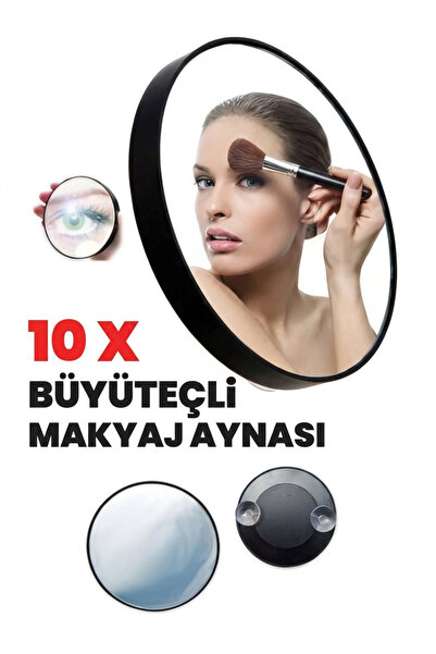 madamini 10X 5X Büyüteçli Makyaj Aynası Vantuzlu Banyo Ve Makyaj Masası Aynası