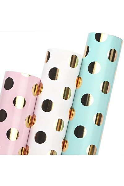 ALMEKAQUZ 3 Rolls Birthday Wrapping Paper, Polka Dots Gift Wrap for Baby Show...