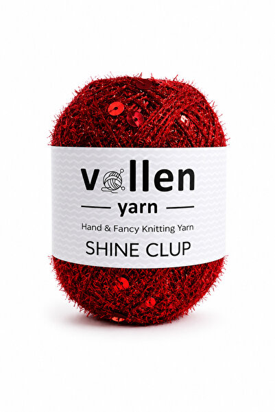 vollen yarn Shine Clup Simli Pullu El Örgü İpi 50 gr 150 m Polyester Tığ ve Ş...