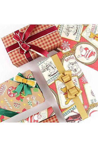 Generic Wrapping Paper, 12Pcs Holiday Gift Wrap Contain Red & Brown, Wrapping...