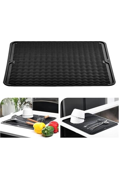 BOOMBOOMBOOM BOOM Dish Drying Mat for Kitchen, 40x30cm Heat Resistant Silicon...