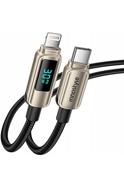 Innostyle Cablu USB-C la Lightning cu afișaj pentru iPhone 12 13 14 30W 1M