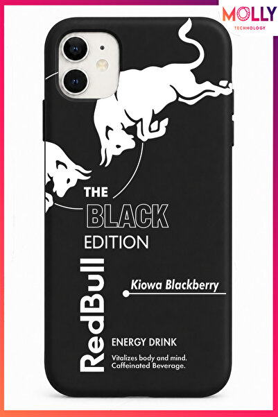 Molly iPhone 11 İçin Siyah The Black Edition Desenli İçi Kadife Silikon Kılıf