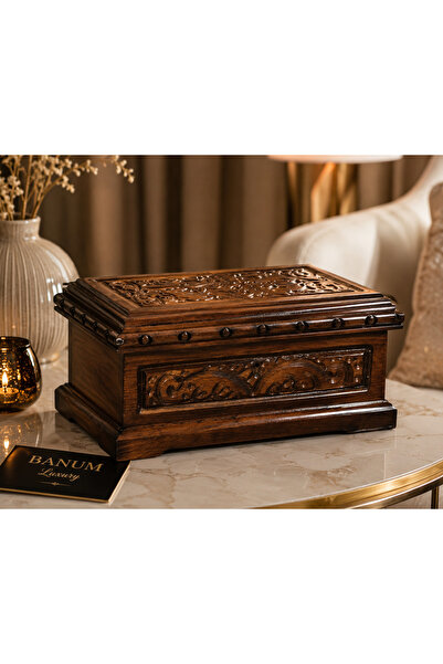 Banum Luxury صندوق مجوهرات متوسط الحجم بتصميم أنيق متعدد الأغراض من شركة Gökn...