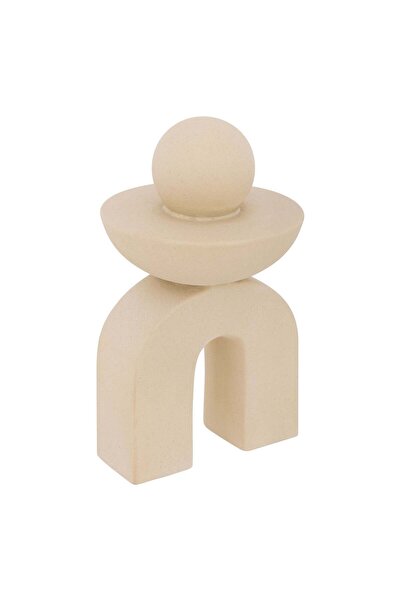 Atmosphera Obiect decorativ organic "Binefățe ondulate" - Ceramică, bej, H.18 cm