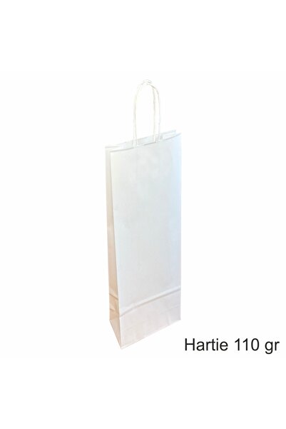 papercraft Pungi hartie kraft 110 gr pentru 1 sticle vin, 14x39x8 cm, set 30 ...