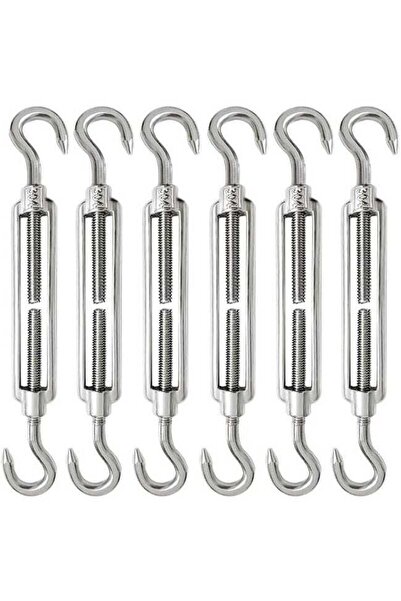 STARSTAR 6-piece pack of M6 wire rope adjusting hooks, 304 stainless steel ad...