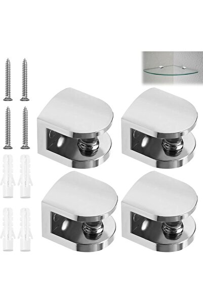 STARSTAR Four-piece wall-mounted shelf bracket set, adjustable glass clips, s...