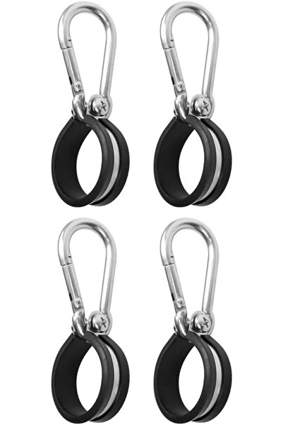 STARSTAR 4 rubber cable ties with carabiners - 40mm - stainless steel