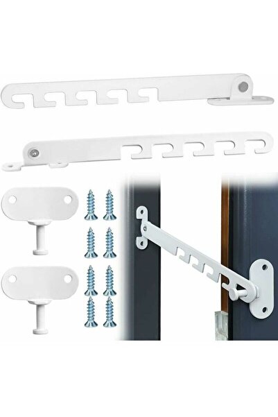 STARSTAR Two-piece casement window limiter set, including screws, for adjusti...