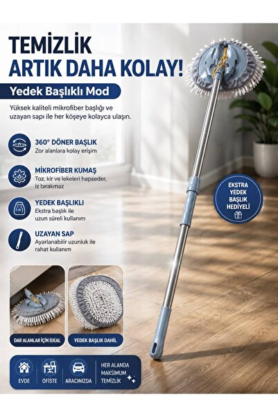 MAGUREX YIKAMA MOPU YEDEK BAŞLIKLI GRİ
