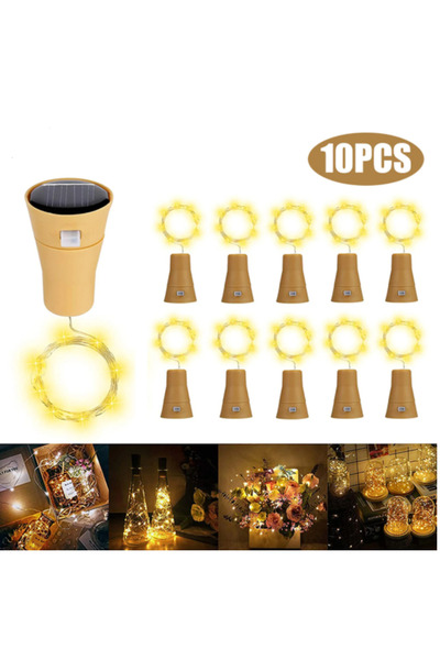 STARSTAR 10-piece LED solar-powered wine bottle string light set, 1 meter, 10...