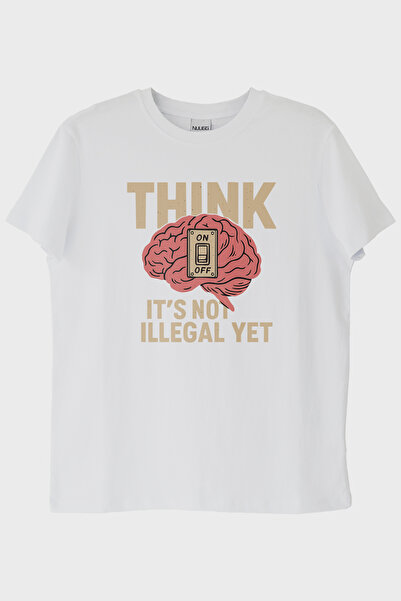 lofux Freedom of Thought Humorous Message White T-Shirt
