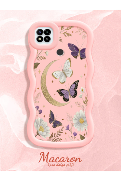 CHICASELUX Poco C31 Compatible Wavy Frame Moon Butterfly and Flower Patterned...